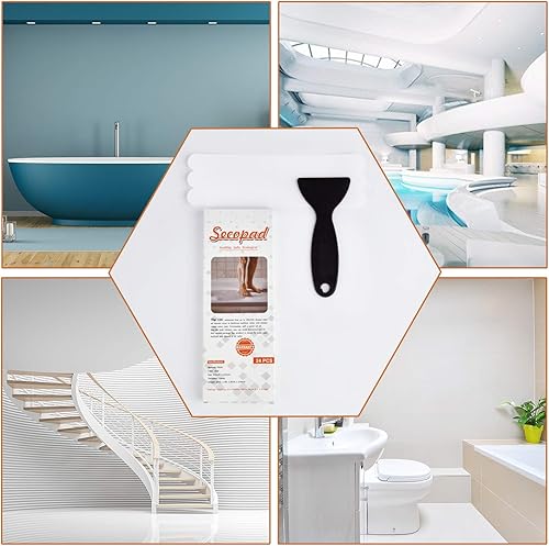 Miniatura 6 de Secopad Calcomanías antideslizantes para ducha, tiras de seguridad para bañera con raspador premium para bañera, ducha, escaleras, barcos