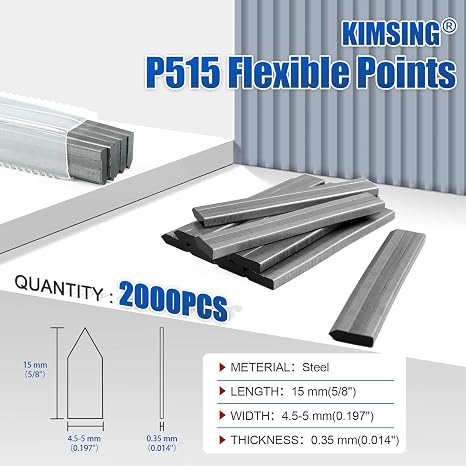 KIMSING 5/8 (15mm) Flexible Points - 2000 PCS Frame Point Nails