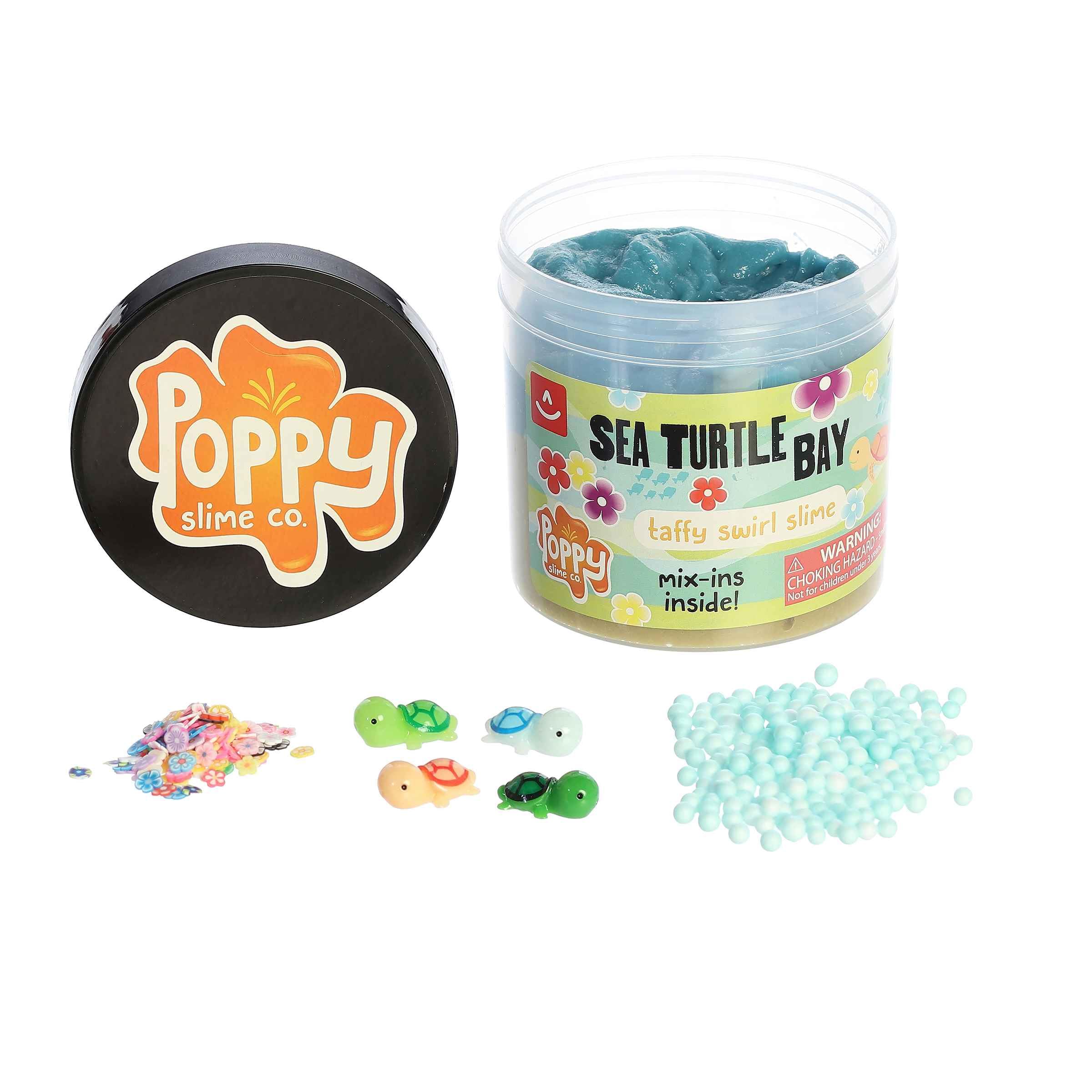 Aurora® Toys Gooey Poppy Slime Co.™ Sea Turtle Bay Slime Toy - Sensory Play for Fun Playdates - for Kids 5+ Years, Adults, and Parents - Blue 11.3 oz