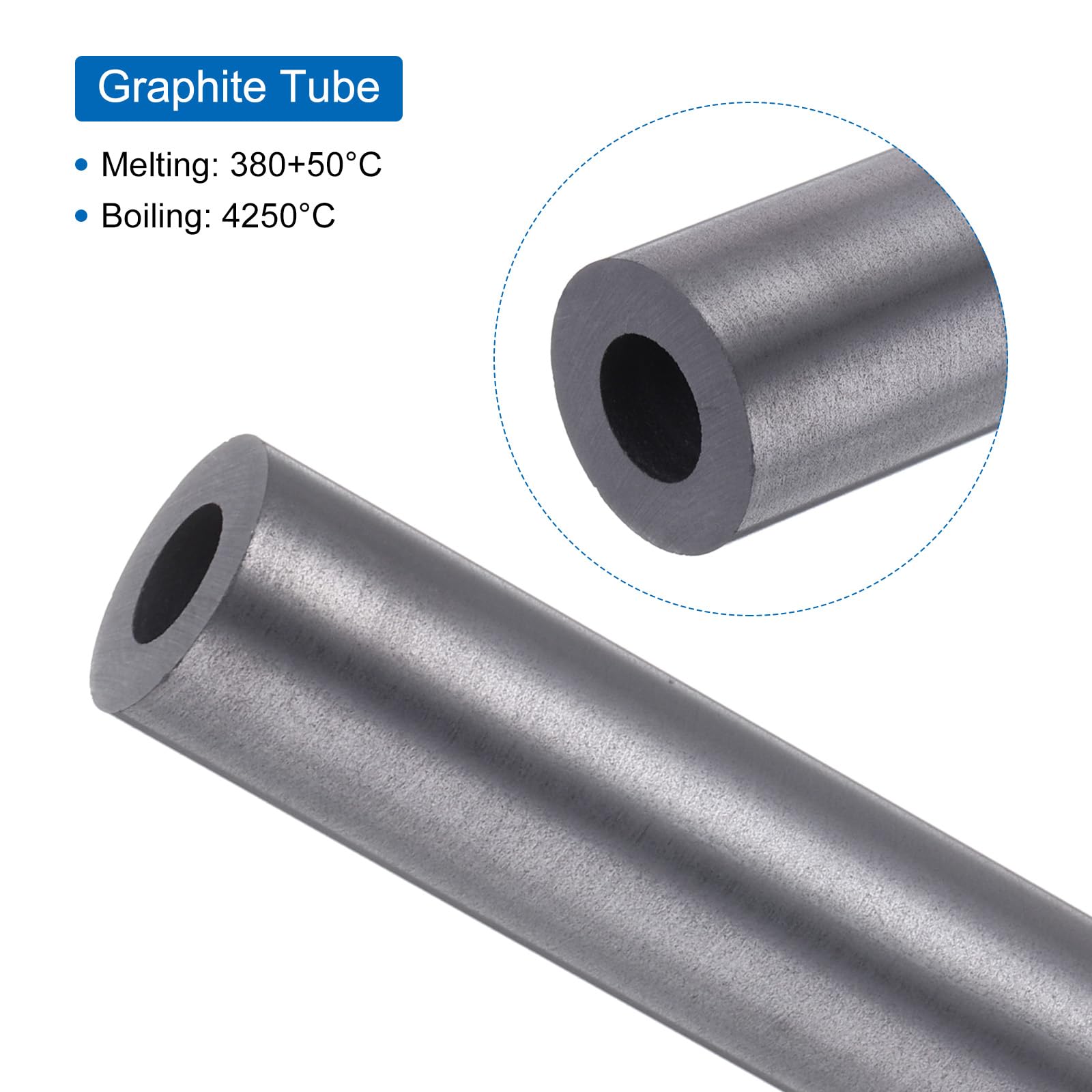 QUARKZMAN 2Pcs Tube en Graphite Bâton de Mélange Bâton de Mélange de Creuset 10mmx20mmx100mm pour Mélanger les Métaux Liquides, la Fusion, la Coulée