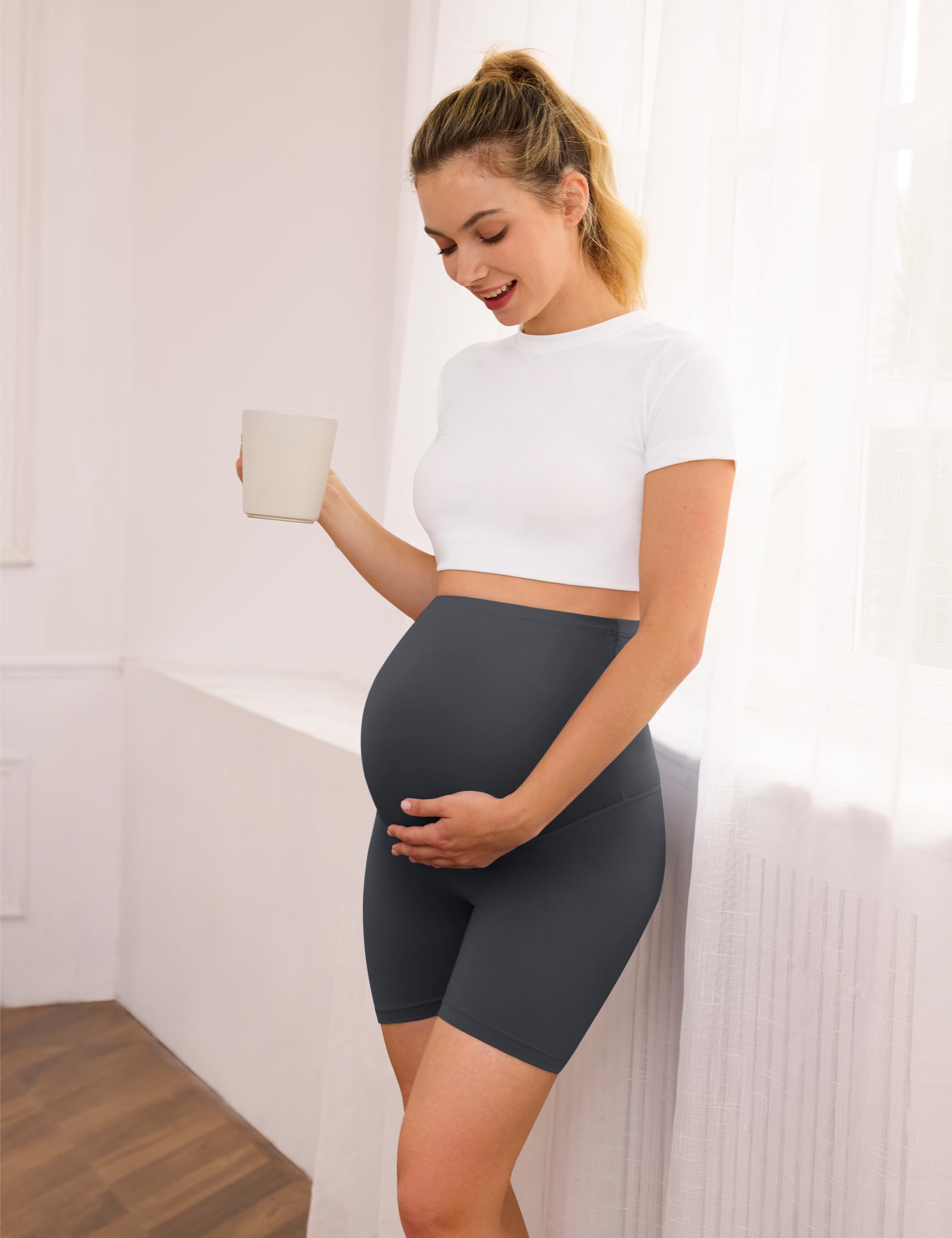 VALANDY Creamlush - Pantaloncini premaman da 12,7 cm, morbidi e comodi, da motociclista, per yoga, lounge, abbigliamento sportivo