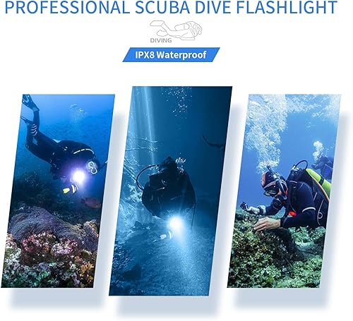 Miniatura 6 de Wurkkos Linterna de buceo DL06 Max de 15000 lúmenes, luz de buceo de ángulo de haz de 100  con 6 XHP50.2, linterna de buceo impermeable IPX8 de