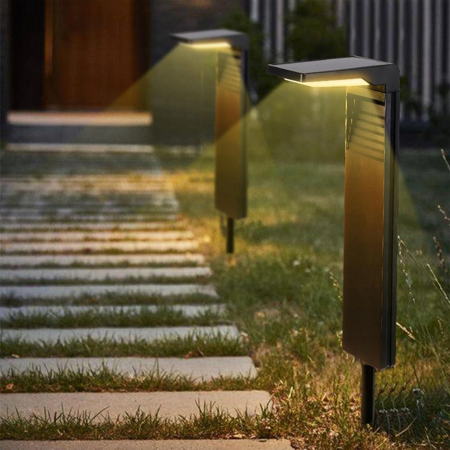 Solarlampen für Außen Garten, Solarleuchten Garten 4 Stücke IP54 Wasserdicht, Solar Gartenleuchten mit Längere Arbeitzeit, Extrem Helle Solarleuchten für Außen Terrase Outdoor warmes Weiß