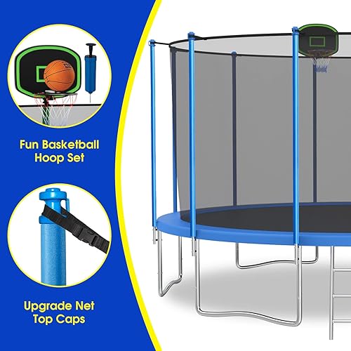 Miniatura 6 de SKYUP Tranpoline - Tranpoline de 1500 libras 16 15 14 12 10 8 pies Tranpoline para 9-10 niños y adultos, tranpolina al aire libre resistente al