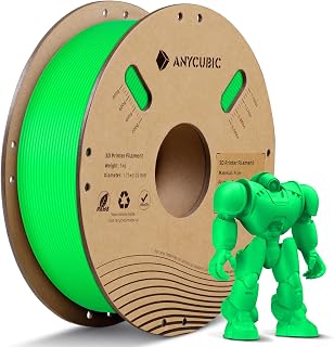 ANYCUBIC PLA+ Filamento 1,75mm 1KG, Resiliencia Mejorada, Enrollado Limpio, Filamento PLA Plus para Impresora 3D, Precisión Dimensional +/- 0,02 mm, Reconocimiento RFID, Bobina 1KG, Verde Flash