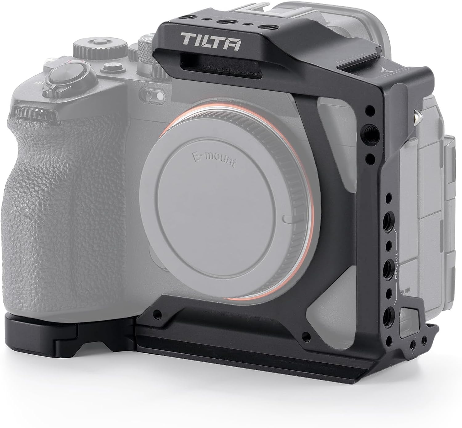 Tilta Half Camera Cage for Alpha 7V A7V, A7IV, and A7R V | Lightweight Modular Design | ARCA Bottom Plate | Cold Shoe Accessory Mounting - Black