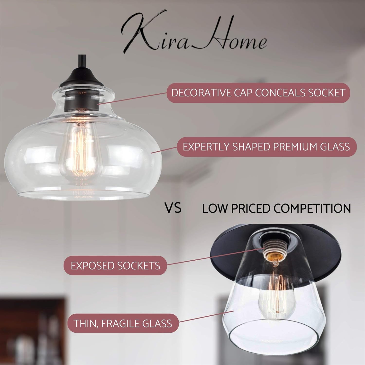 Onе-Dау Sаlе: Uр tо 40% оƒƒ Kira Home Harlow 37.5 Modern Industrial Farmhouse 3-Light Kitchen Island Light with Clear Glass Shades, Adjustable Hanging Height, for Dining Room, Living Room or Kitchen, Oil Rubbed Bronze Finish