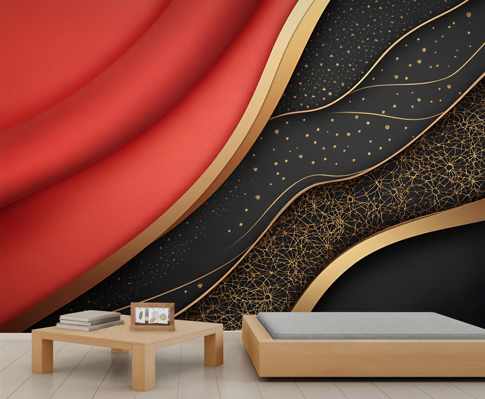 Modern European Mural Luxury Art Wallpaper Splicing Geometry Wall Mural Art Decor Photo Nursery Bedroom Panoramic Accent Wallpaper (Non-self-Adhesive)