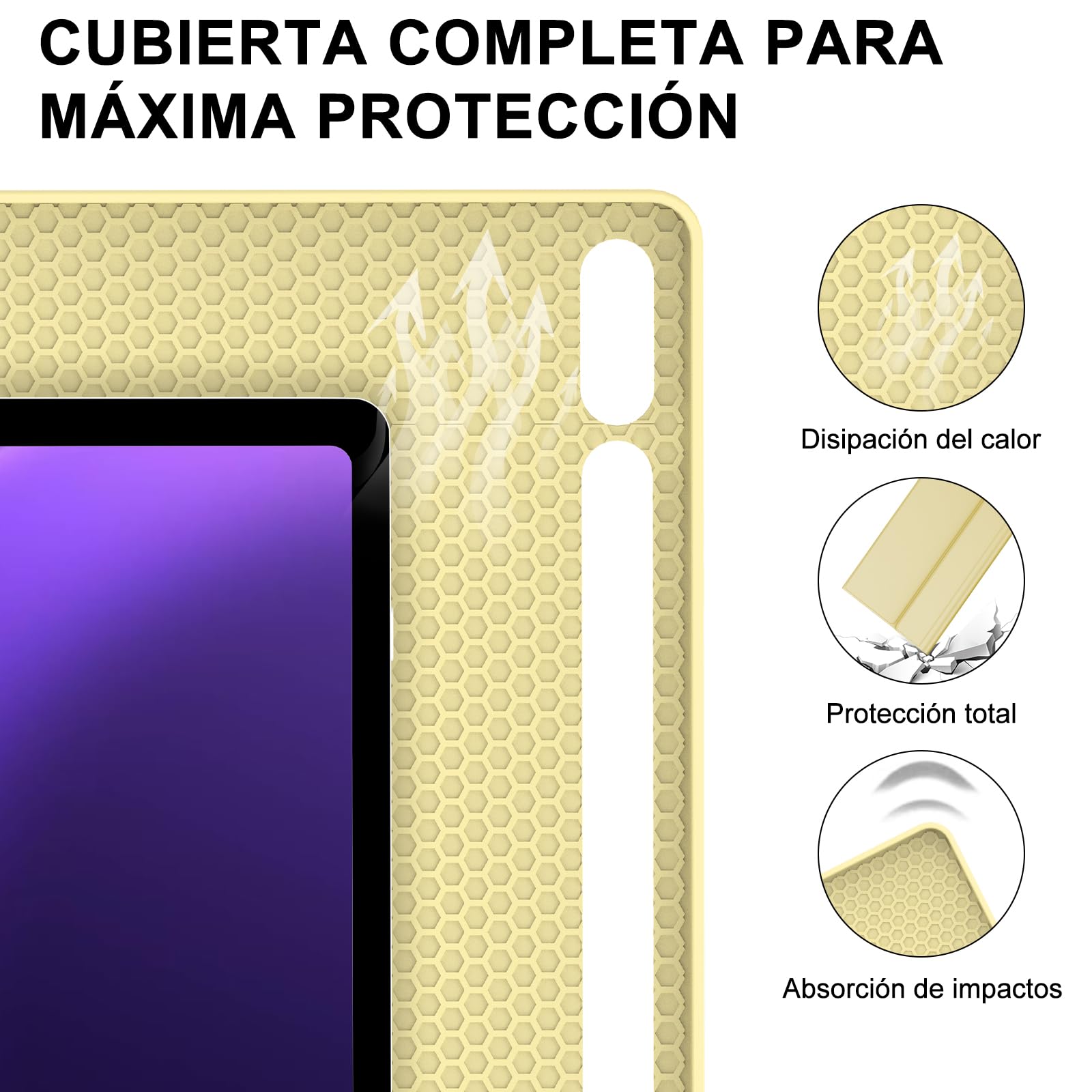 IVEOPPE Funda Teclado Samsung Galaxy Tab S10 FE 2025/S9 FE 10.9"/S9 11" 2023, Teclado Bluetooth Magnéticamente Desmontable QWERTY Español Ñ para Galaxy Tab S10 FE/S9 FE 10.9"/S9 11" 2023, Amarillo