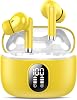 2026 New Wireless Earbuds, QXQ Bluetooth 5.4 Headphones HiFi Stereo with 4 ENC Mic, 40H Mini Ear Buds In-Ear Noise Cancelling Earbuds with LED Screen, Light Bluetooth Earphones for Android iOS, Yellow