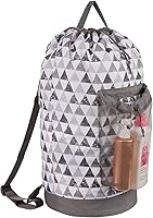 Vista 8 de Dalykate Mochila Cesto para Ropa Sucia, Mochila para Lavandería con Correas para el Hombro y Bolsillo de Malla, Bolsa Resistente de Nailon para Ropa