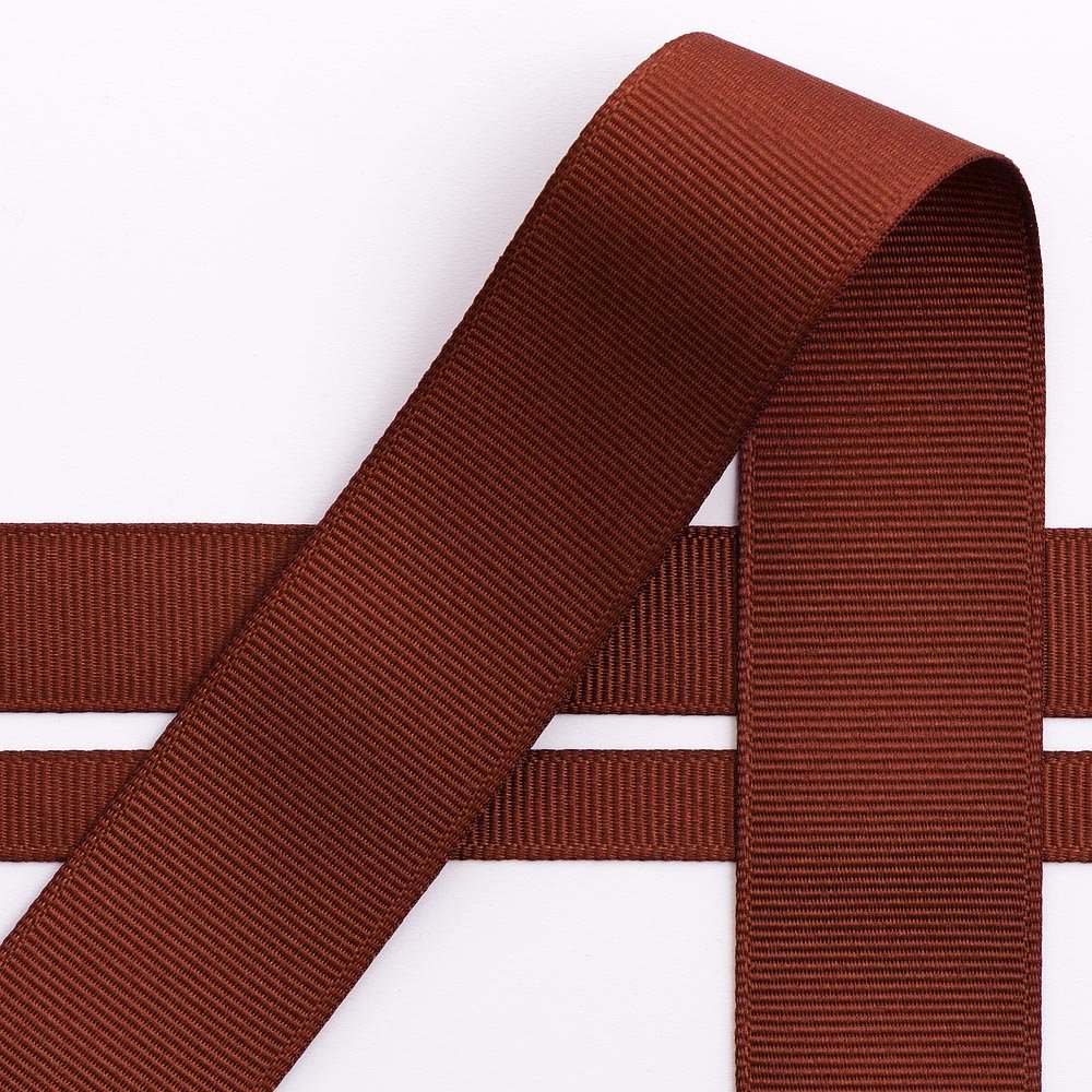Italian Options Grosgrain Ribbon 25mm, Strong Plain Brown Ribbon for Bows, Wedding, Crafting, Sewing, Hair Accessories, Gift Wrap, 25 mm x 10 Metre Roll, Brown