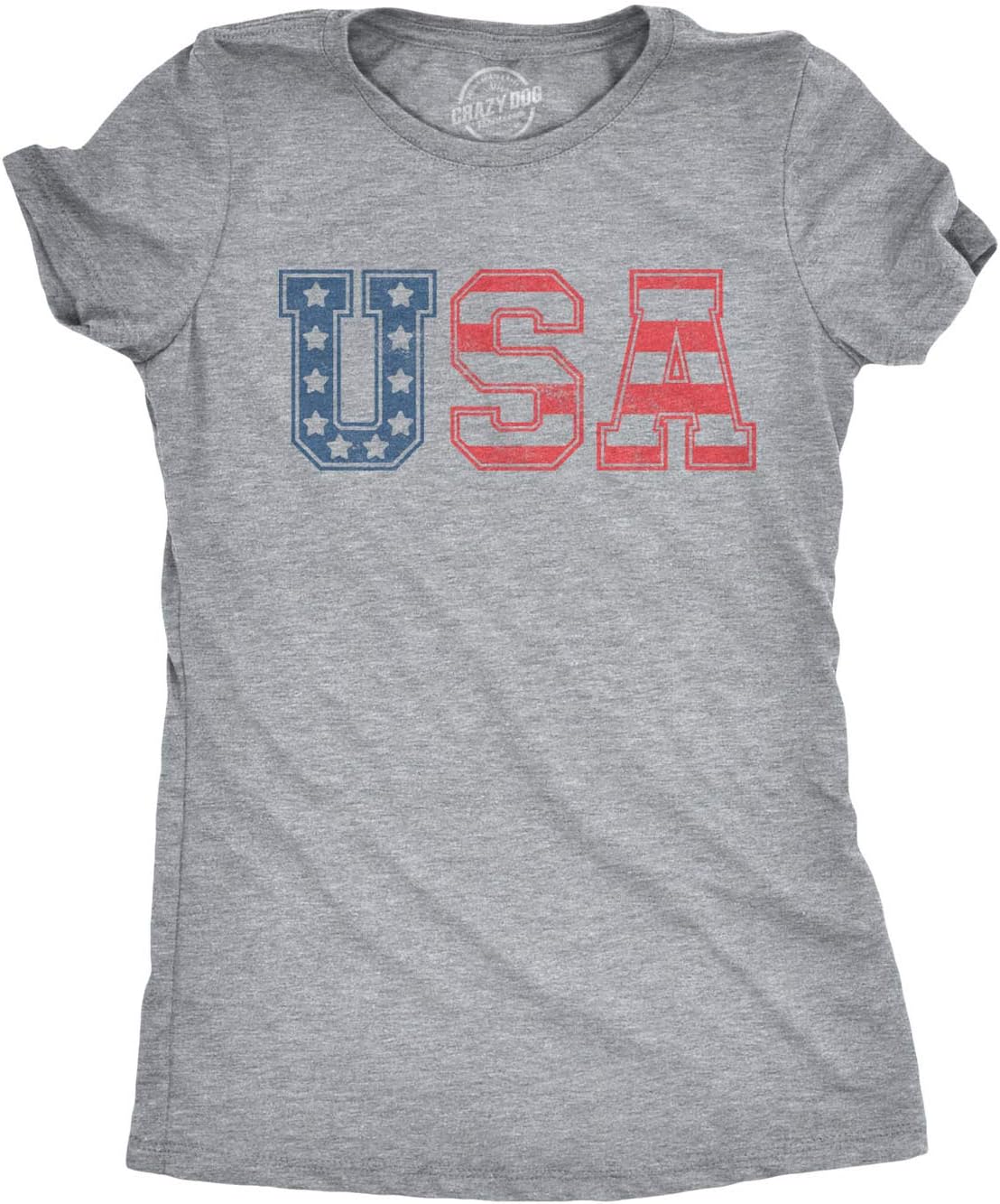 Womens USA Vintage T Shirt 4th of July Independence Day Tshirt Patriotic America