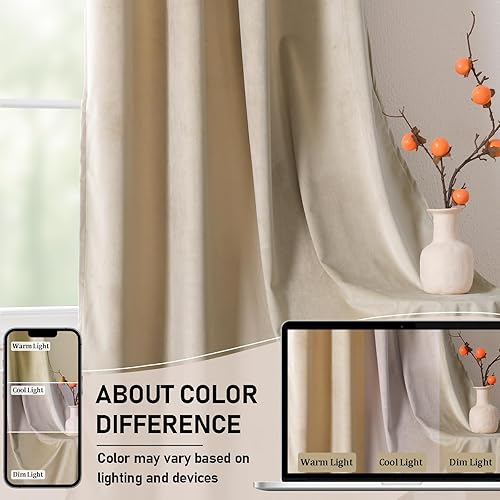 Miniatura 6 de JIUZHEN Cortinas de terciopelo verde musgo de 96 pulgadas de largo para sala de estar, cortinas de terciopelo retro suaves con bolsillo para barra,