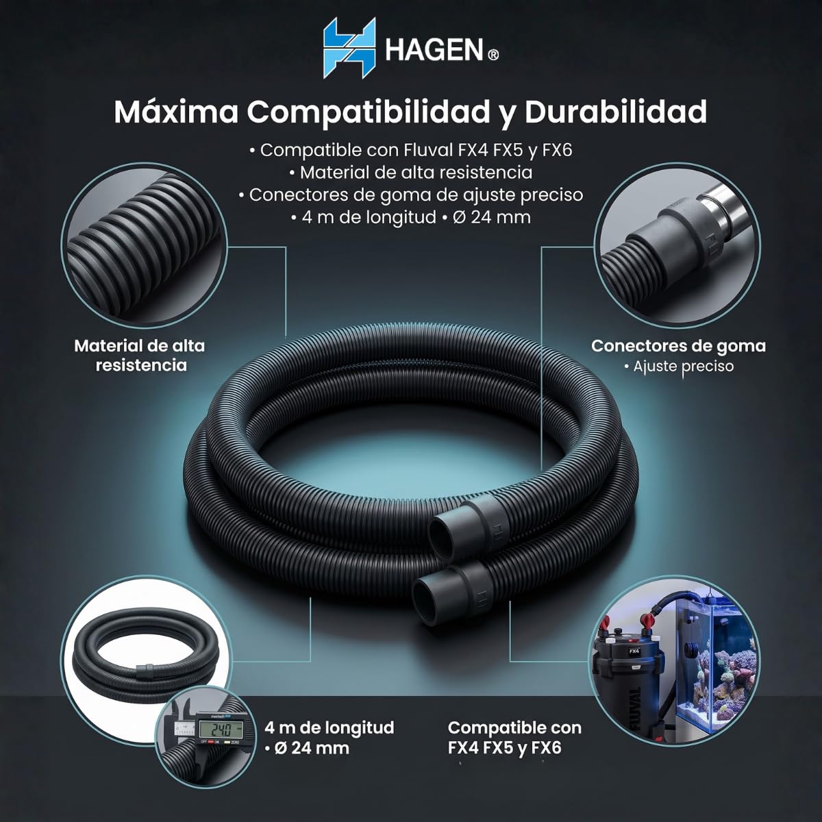 Amazon.com : Fluval FX2/FX4/FX6 Ribbed Hosing, Aquarium Filter