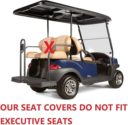 Vista 268 de Huskey - 4 fundas de asiento para carrito de golf delanteros y traseros para Club Car Precedent 2004+, modelos Tempo 2017+ G&E, negro de dos tonos