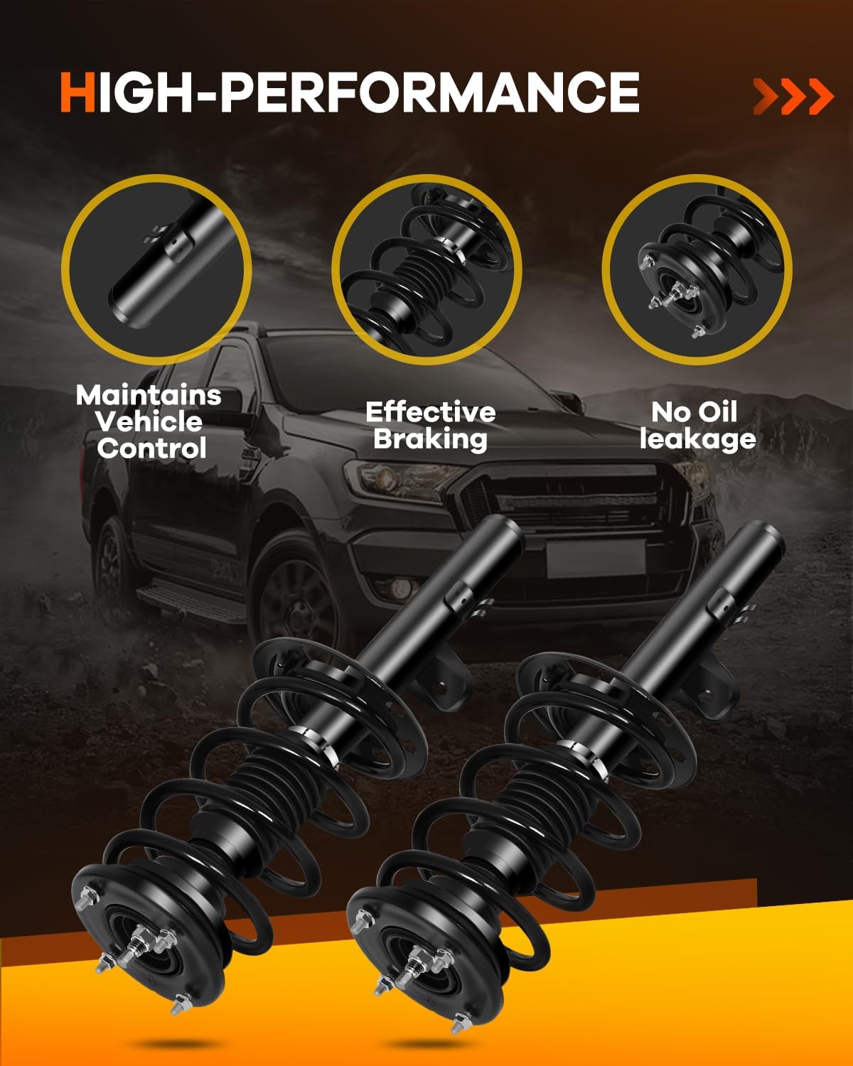 Front Struts for Ford Taurus, OCPTY Complete Strut Spring Assembly Shocks Struts Fits for Ford Taurus 2010-2011 for Ford for Taurus AWD Automotive Replacement Struts 272532 272533 - Set of 2