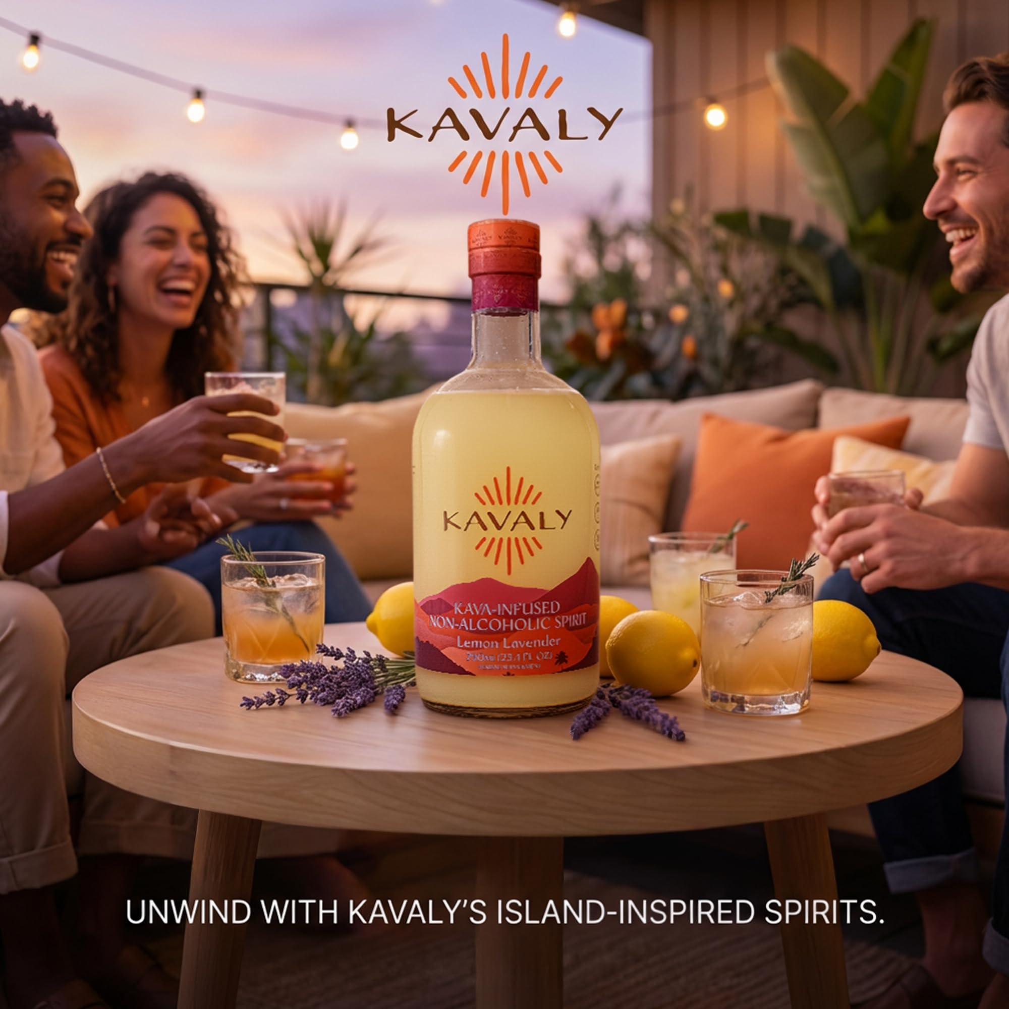 Kavaly Non Alcoholic Kava Drink, Premium Alcohol Free Kava Infused Spirit for Mocktails and Mixed Drink Recipes, Alcohol Alternative with 205mg Kavalactones, Low Calories, Lemon Lavender Flavor, 750ml — Amazon image 2