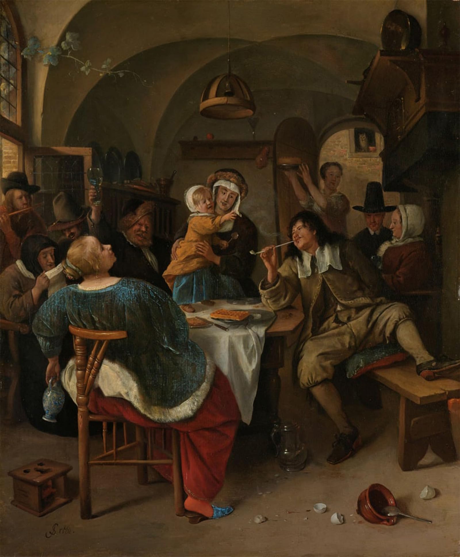 POSTERIIk Vintage Print Pop Art Landscape Artwork Family Scene by Jan Havickszoon Steen Art Prints for Office Home Decor 60x90cm