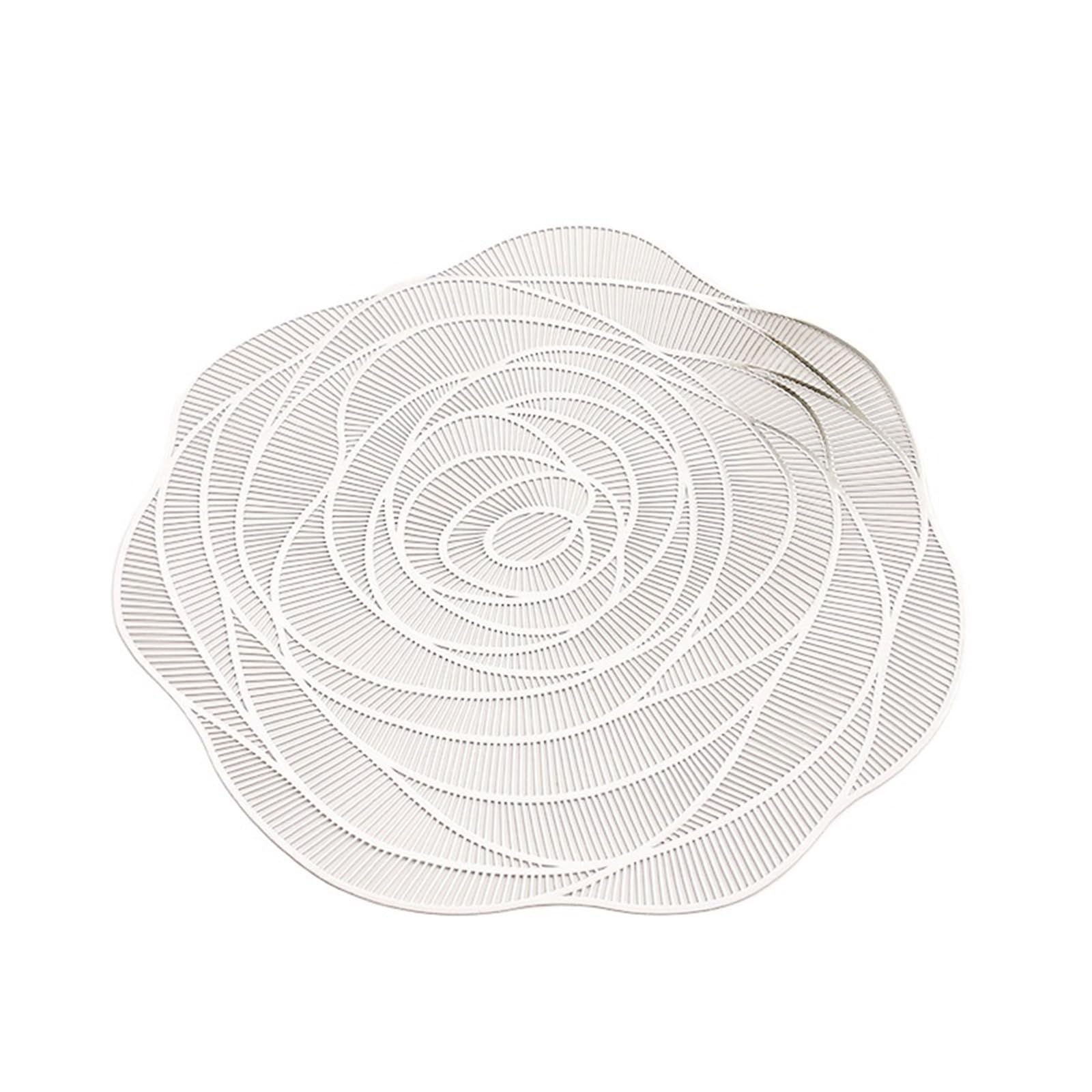 Set de table PVC chic argenté pour grand mariage et dîner de fête
