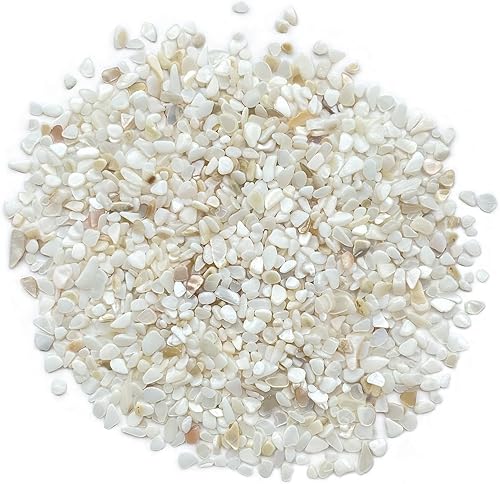 Miniatura 8 de Yew & Tulip Chips de conchas trituradas naturales irregulares, mosaicos de conchas rojas y naranjas de 32 onzas, fragmentos de madreperla para