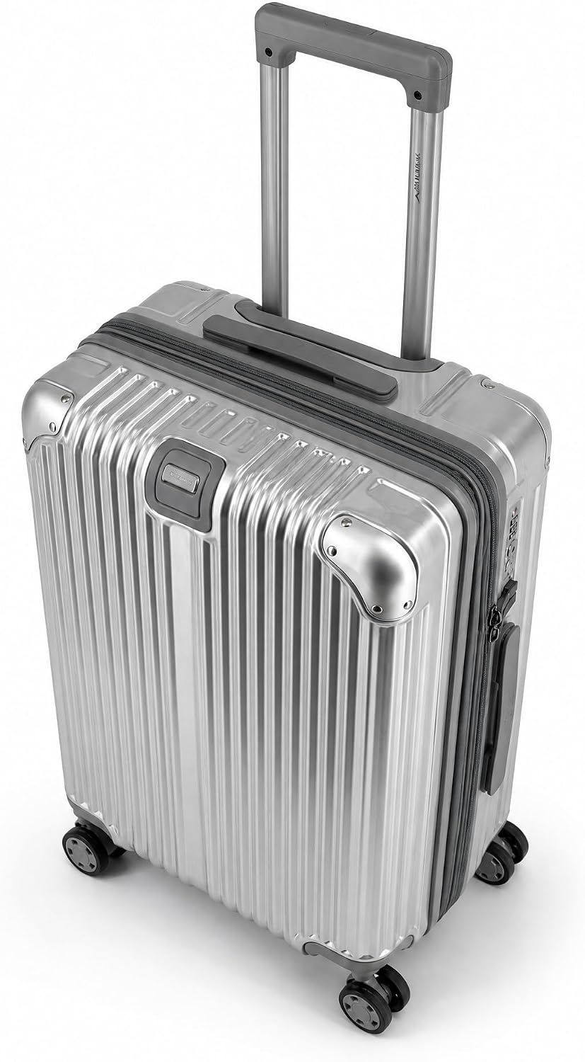 Gabbiano 9060 3 Piece PC Luggage Set – Expandable Hardshell Suitcase with Add-A-Bag Strap, TSA Lock & 8-Wheel Spinners – Lightweight (20" Carry On, 26" Medium, 30" Large) (Silver, Carry-on)
