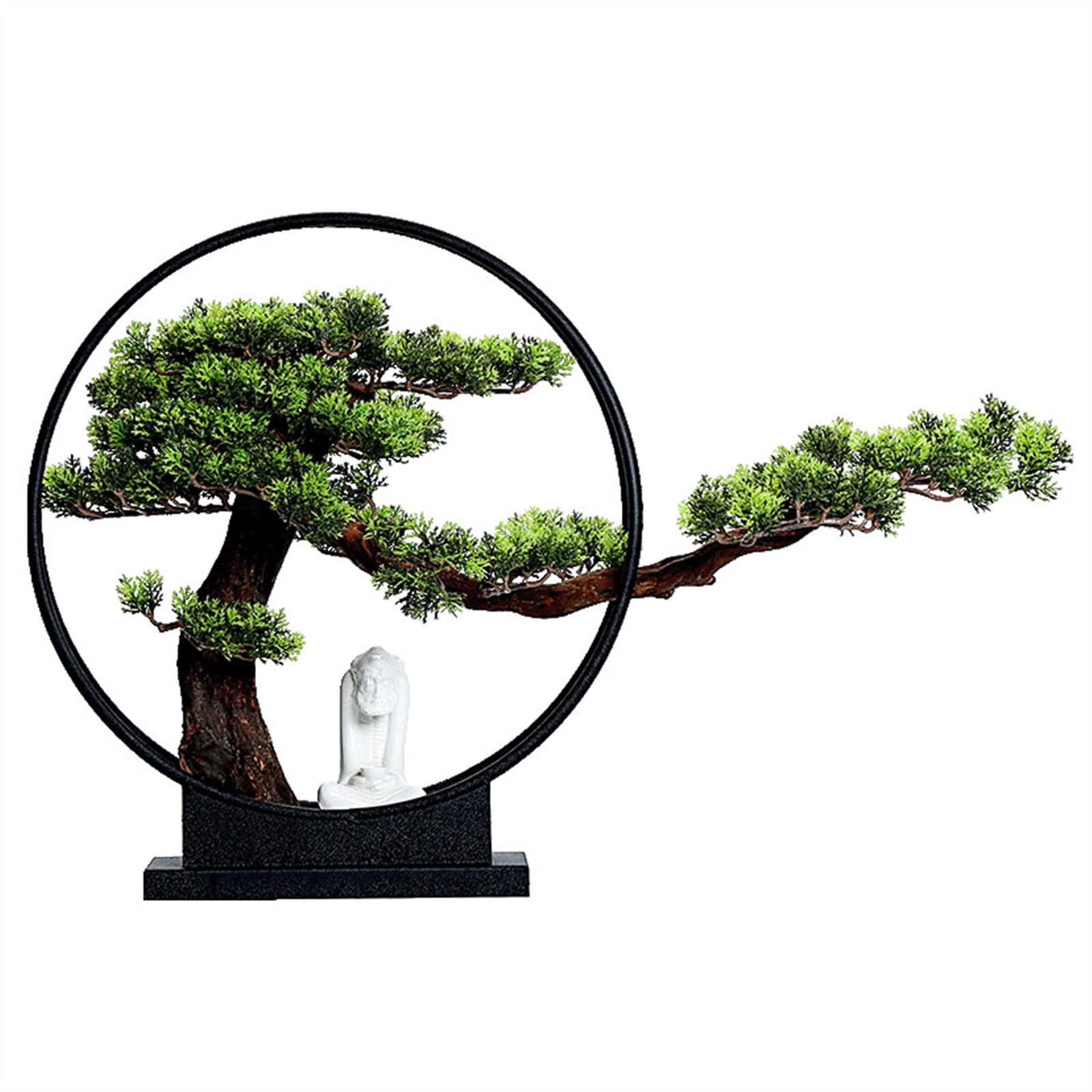 Sztuczne rośliny Kreatywne sztuczne drzewko Bonsai Witamy ozdoby sosnowe Bonsai sztuczna roślina Dekoracje wejściowe do salonu Figura ceramiczna Ozdoby buddy Symulowane drzewo (kolor: F)