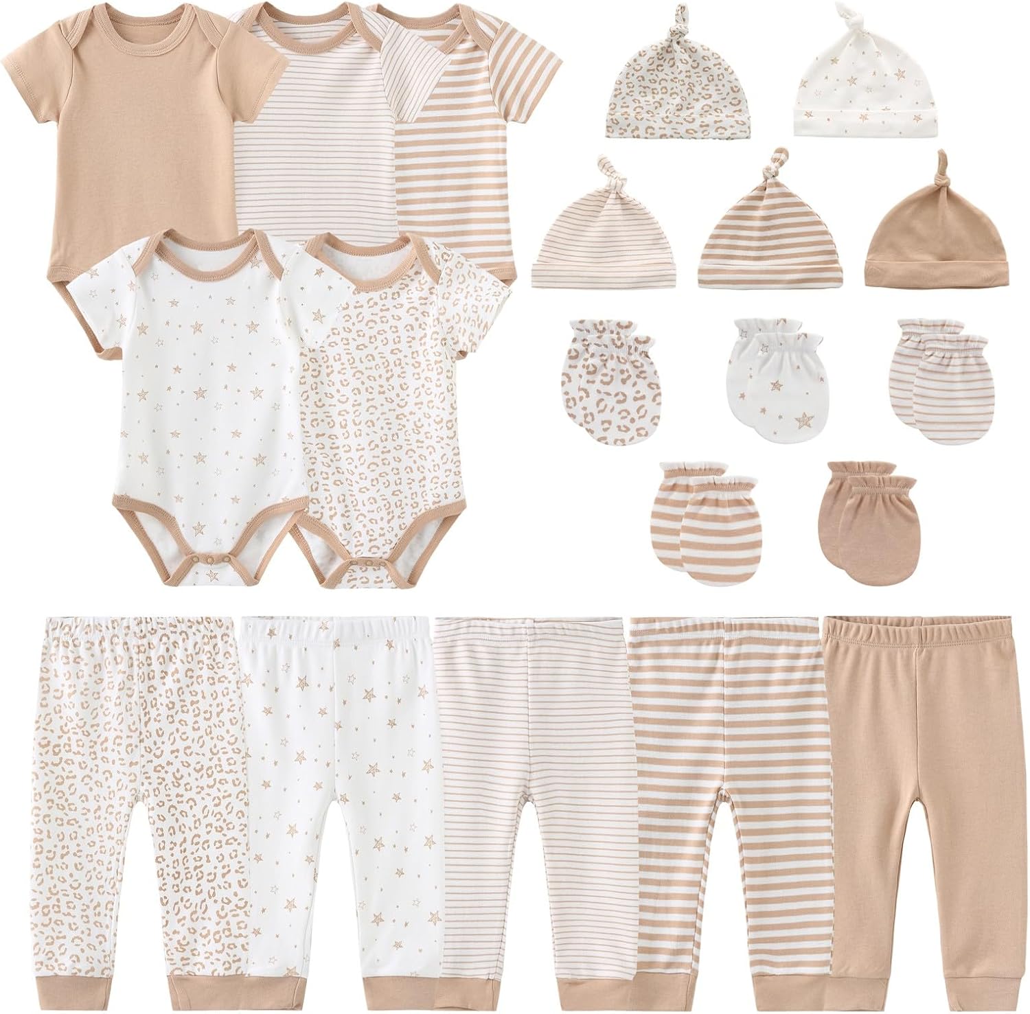 JELYLOVE Unisex Baby Boy Girl Bodysuits Sets 20 Pack Cotton Casual New Born Clothes Comfort Infant Outfit Essentials