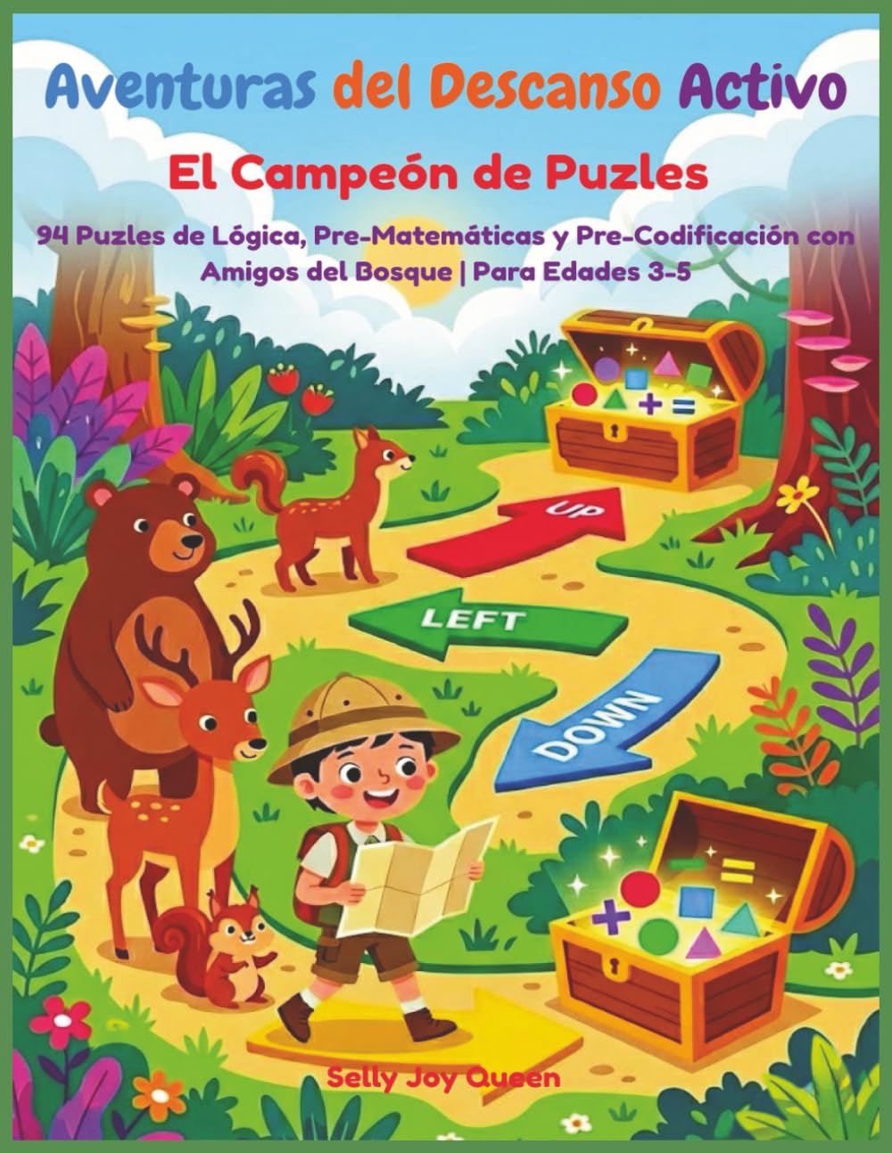 Aventuras del Descanso Activo:El Campeón de Puzles,94 Puzles de Lógica, Pre-Matemáticas y Pre-Codificación con Amigos del Bosque | Para Edades 3-5