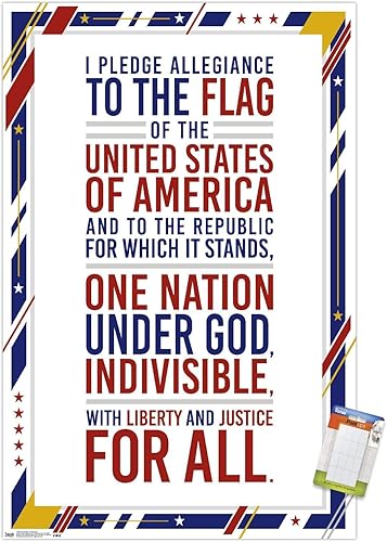 Trends International The United States Of America - Póster de pared de Promesa de lealtad, 22.375 x 34 pulgadas, paquete de póster y montaje