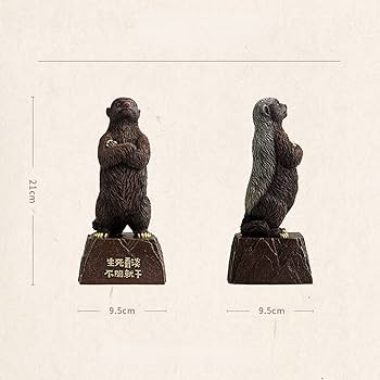 T*A様 Q Honey Badger タンカラー 置物 Honey Badger With Coffee | Art T*A様 Q Honey Badger タンカラー 置物 Honey Badger With Coffee | Art