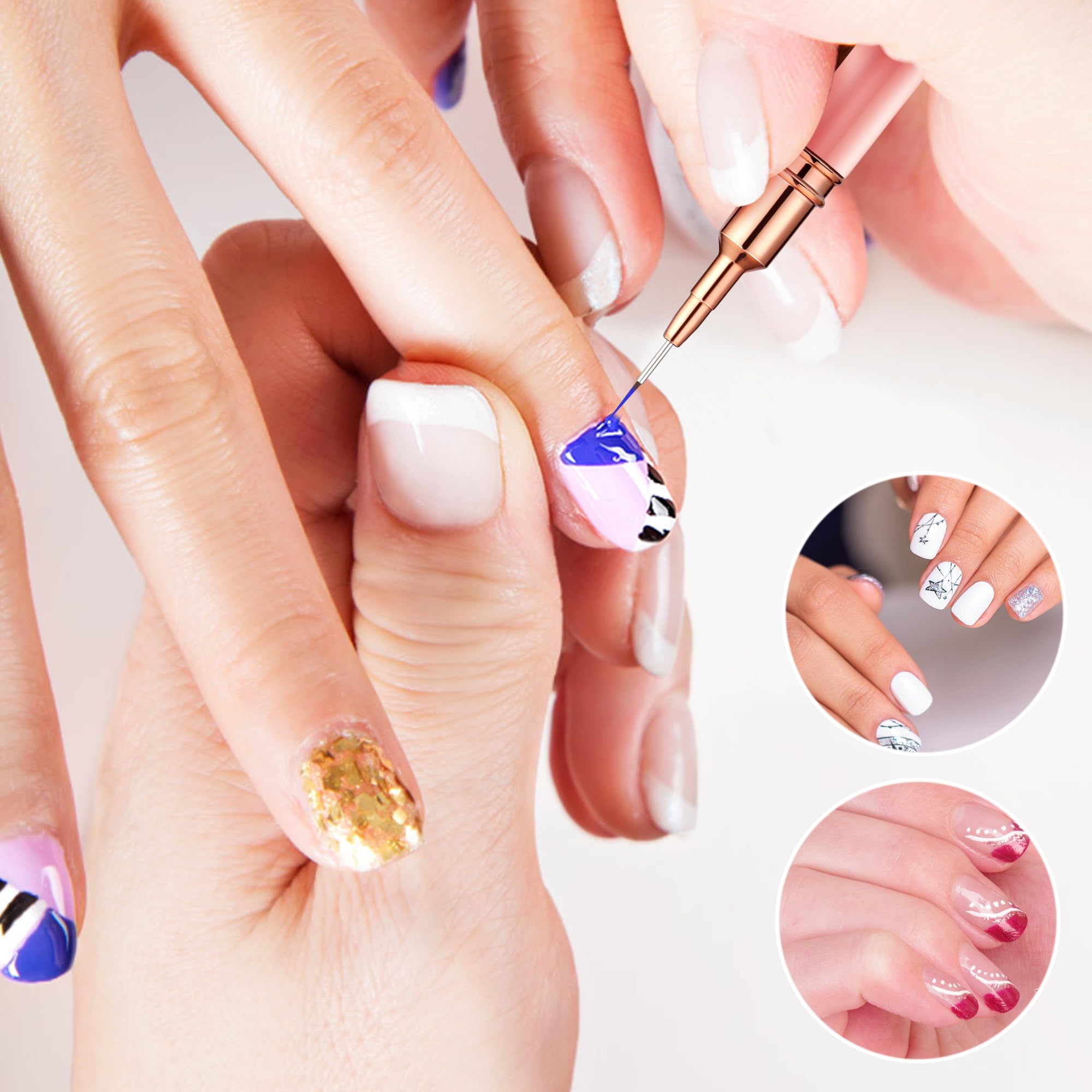 10 Pinceles para Uñas, Pinceles de Decoración de Uñas Profesionales con Pinceles Detallados, Adecuados para Gel, Acrílico y Esmalte Semipermanente para Uñas, Kit Manicura Profesional — view 7