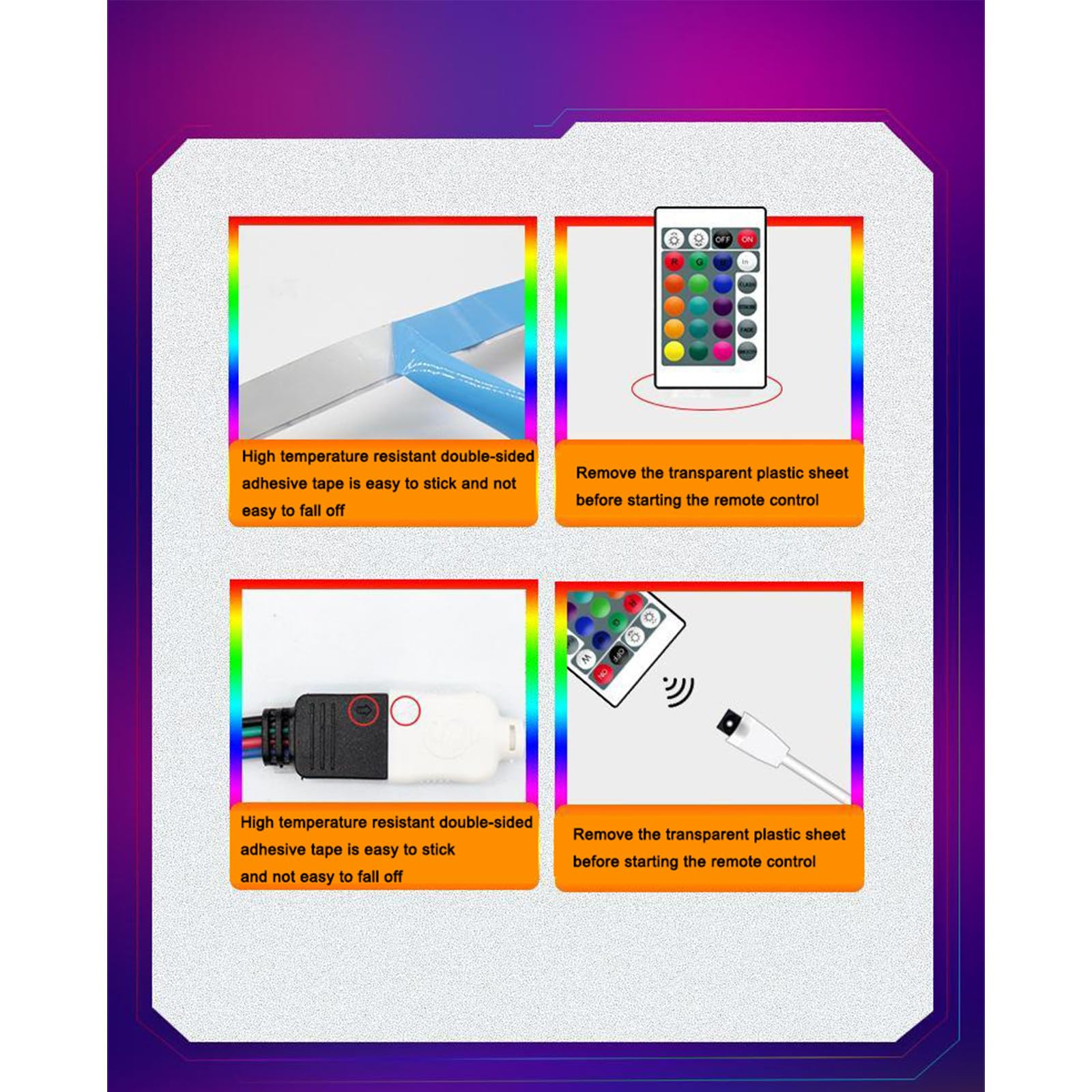 Juego de tiras de luces inteligentes con wifi, control remoto de 24 teclas, tiras de luces de música, tiras de luces de ambiente de silicona flexibles, tiras de luces LED de 20 m, paquete de 2