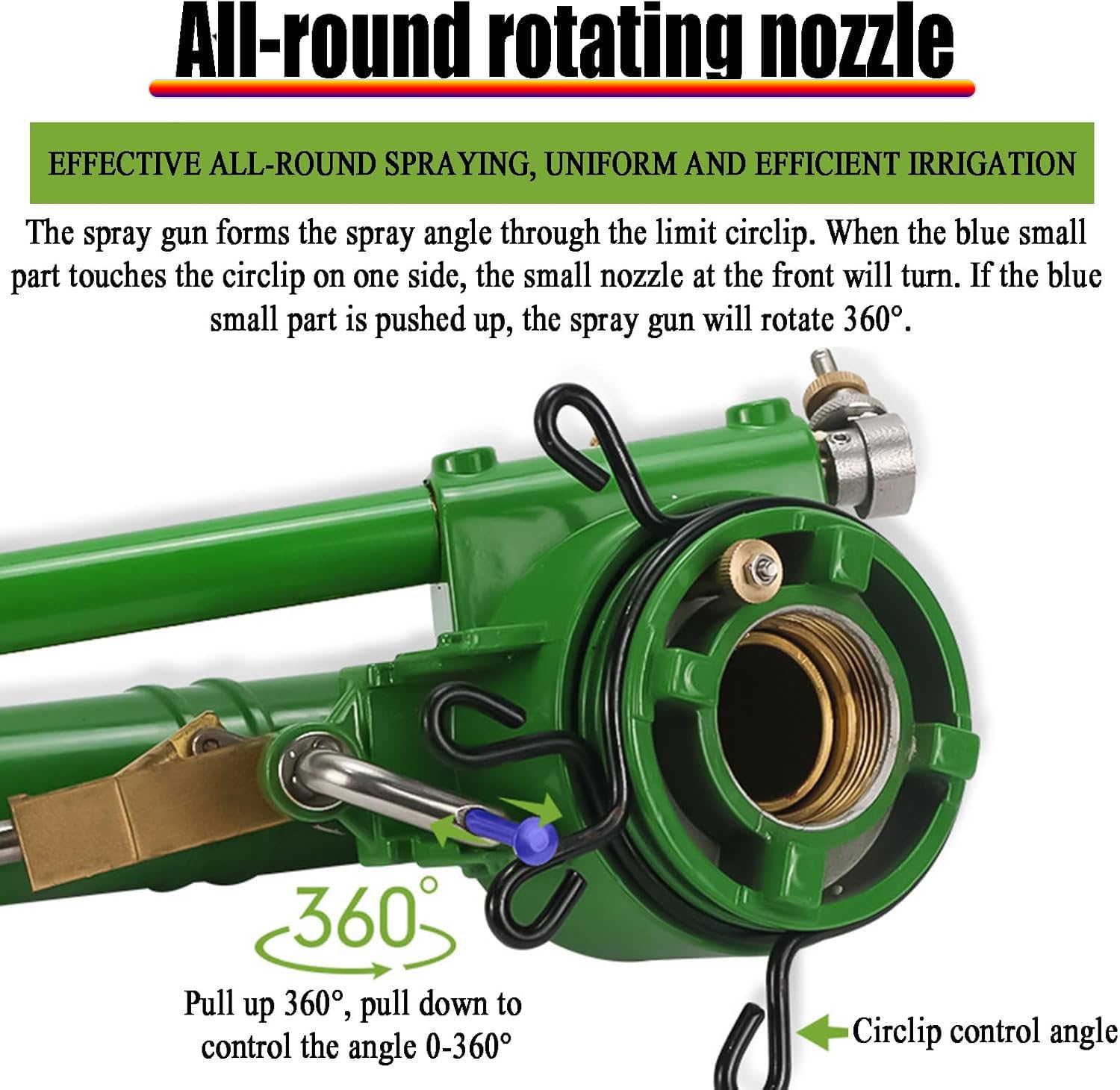 Irrigatore per Irrigazione Agricola, Per Irrigazione Di Giardini Agricoli, Irrigatore per Prato Di Grandi Dimensioni, Irrigatore a Treppiede,Model50-WithStand