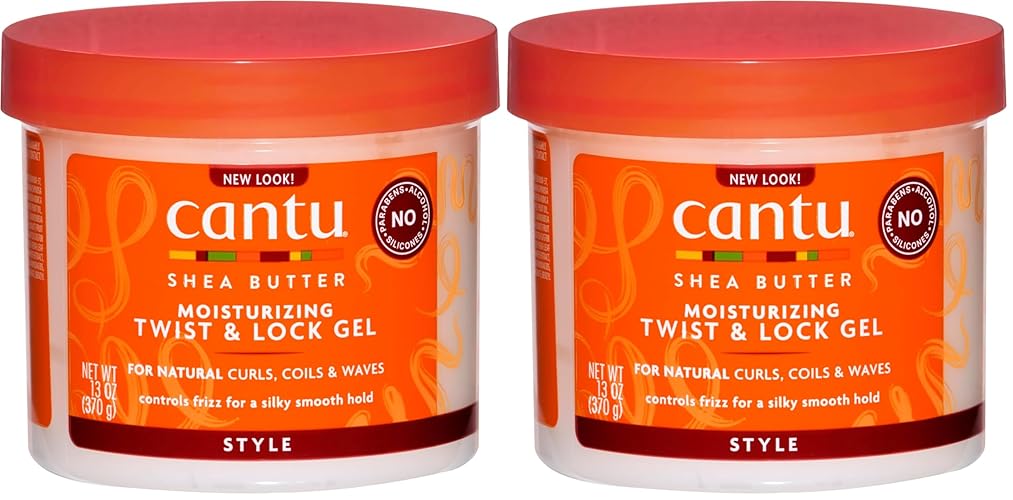 Cantu Moisturizing Twist & Lock Gel with Shea Butter for Natural Hair, 13 oz (Pack of 2)