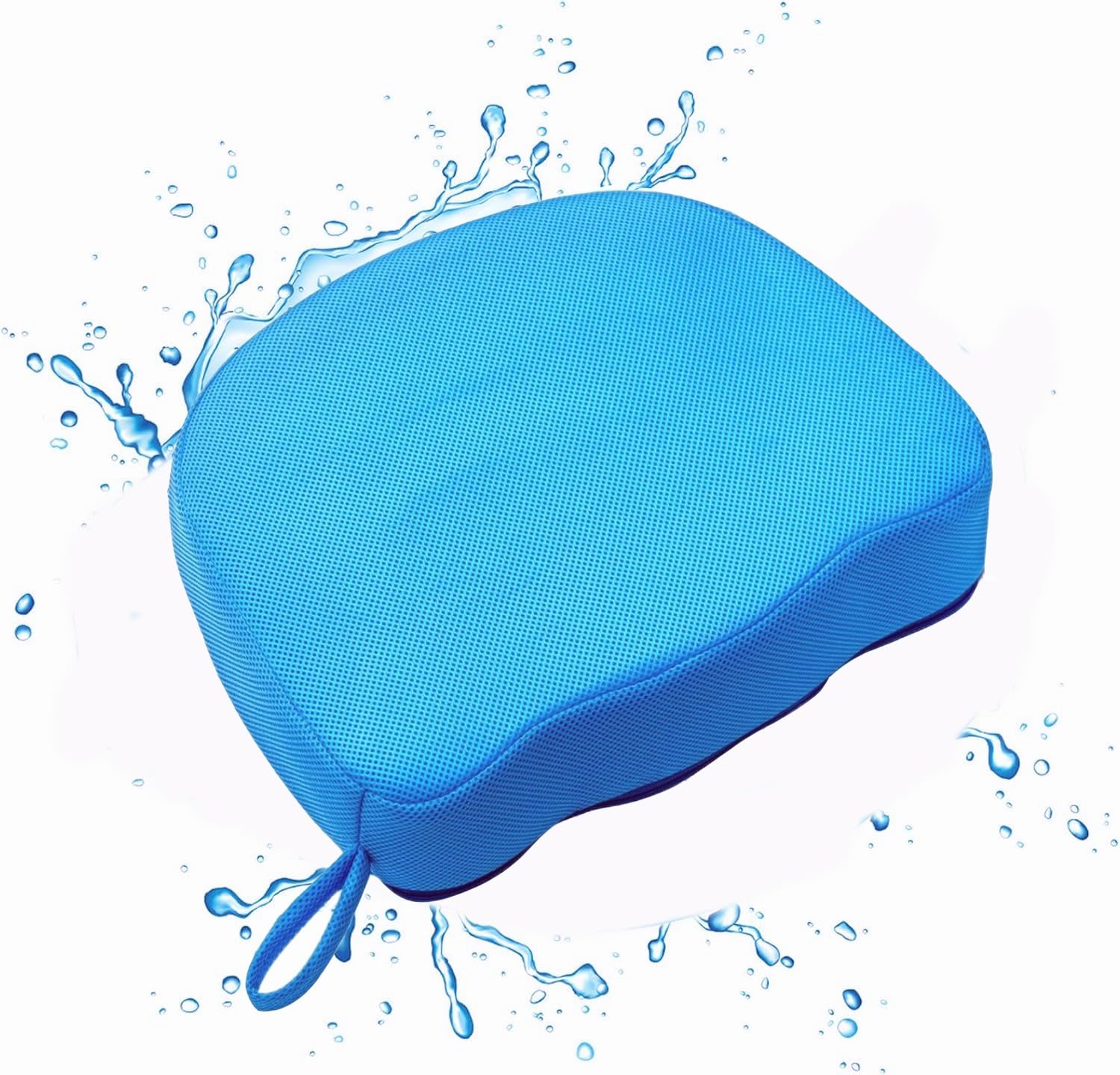 Whirlpool-Sitzerhöhung, 3D-Luftnetz, tauchfähig, beschwertes Spa-Kissen mit rutschfestem Mikro-Punkt-Boden, 38 x 30 x 13 cm (U Shape Blau)