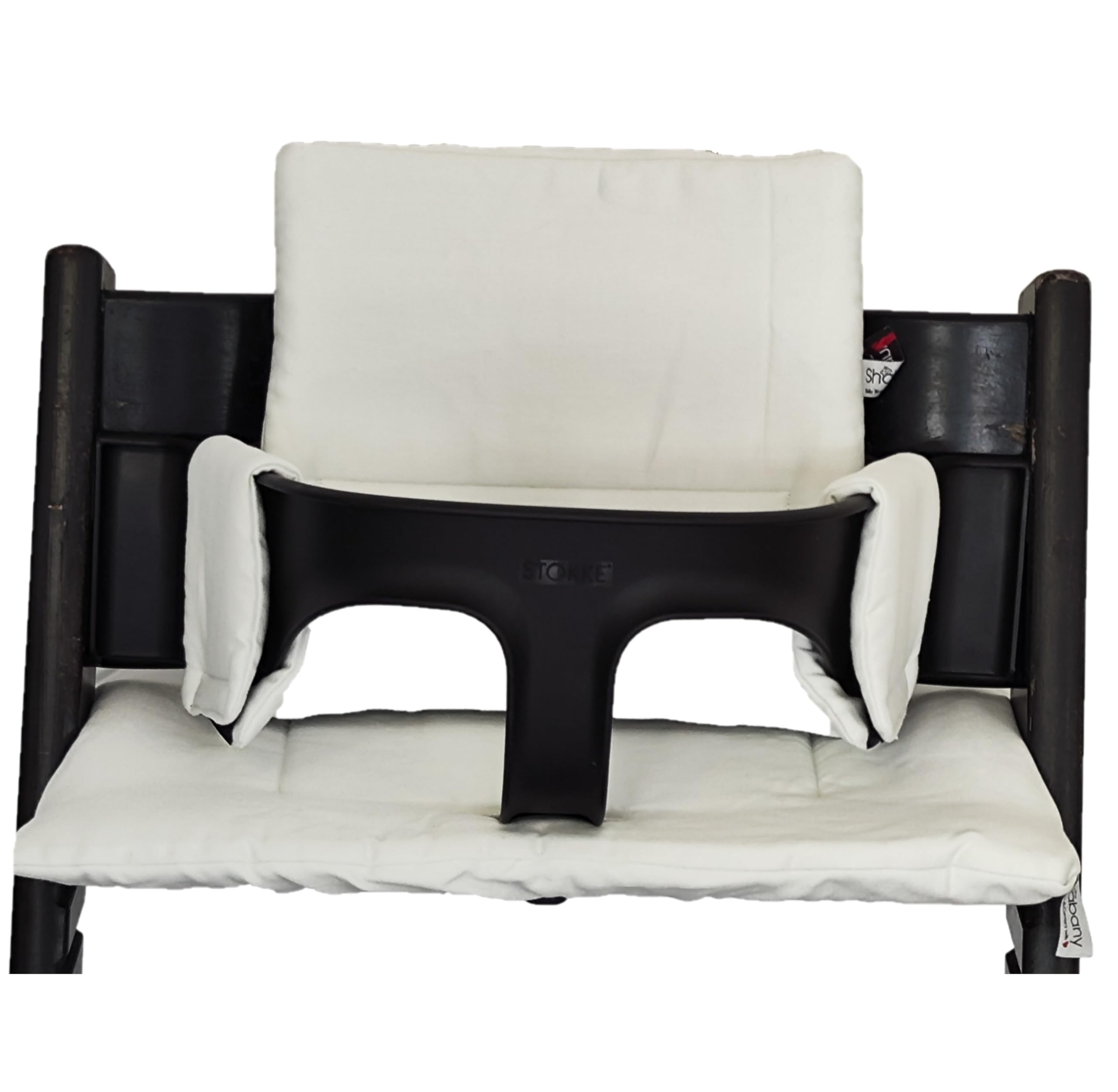 Shabany® High Chair Seat Cushion 100% Organic Cotton Classic Cushion Seat Cover High Chair Cushion 2-Piece Suitable for Stokke Tripp Trapp High Chair Machine Washable Easy Attachment — image 1