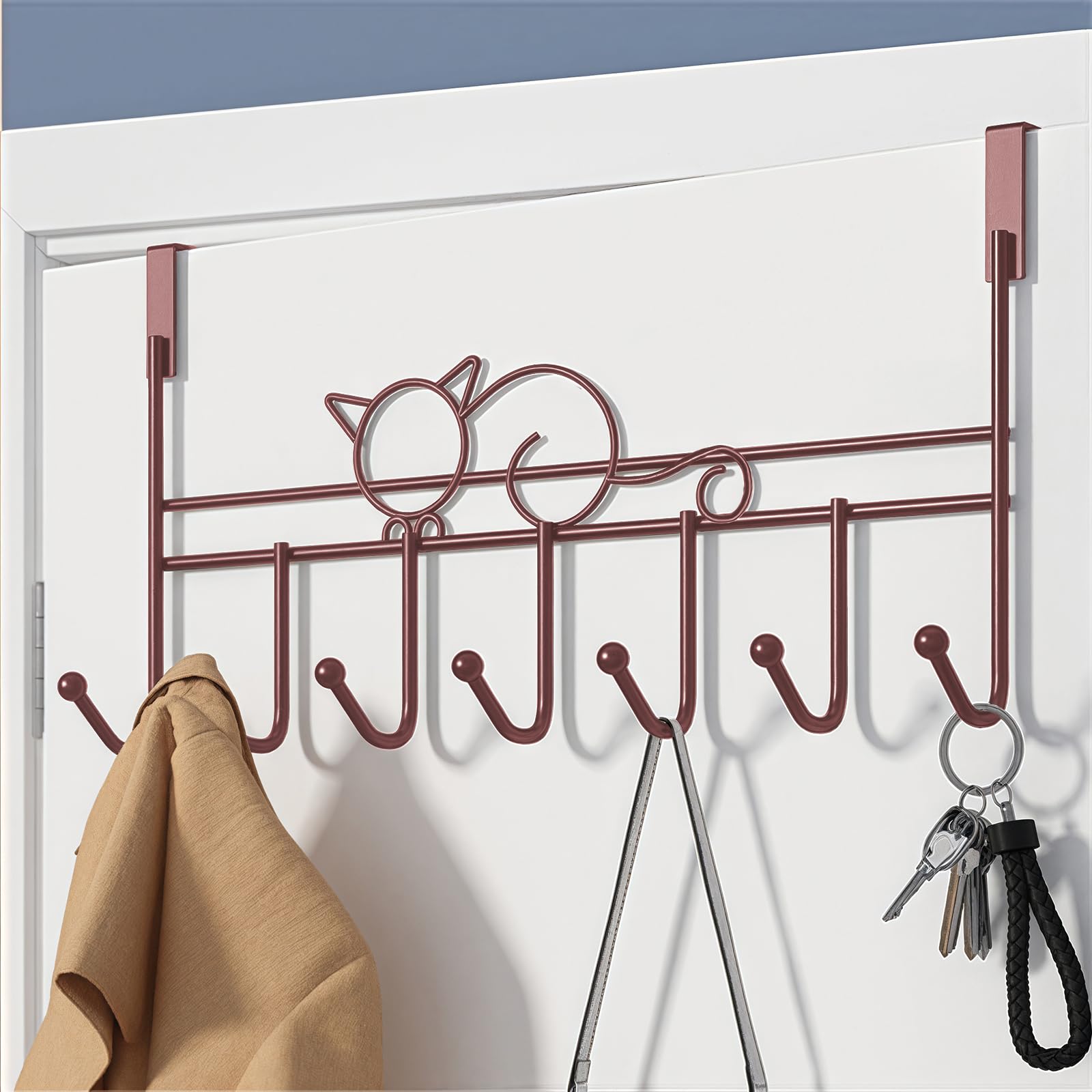 WBDXWB Over The Door Hook, Over Door Hanger for Coat, Towel, Bag, Robe (1 Pack, Bronze) - Image 2