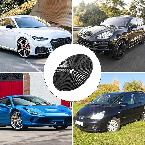 Miniatura 4 de Tira protectora de goma para moldura de puerta de automóvil en forma de U de 16 pies, 16.4 ft, moldura de goma para puerta de automóvil (negro)