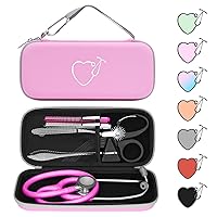 Vista 1 de Funda para estetoscopio Littmann Classic III, Lightweight II S.E de 3M, Acoustica Deluxe de MDF, Cardiology IV, espacio para tijeras médicas