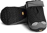 Ruffwear, Grip Trex Dog Shoes, Non-Slip Boots for Hot Pavement & Snow, Weatherproof Paw Protection with Breathable Mesh, Rugged Sole for Hiking, Obsidian Black, 2.00' Obsidian Black 2.00 in (2 Boots)