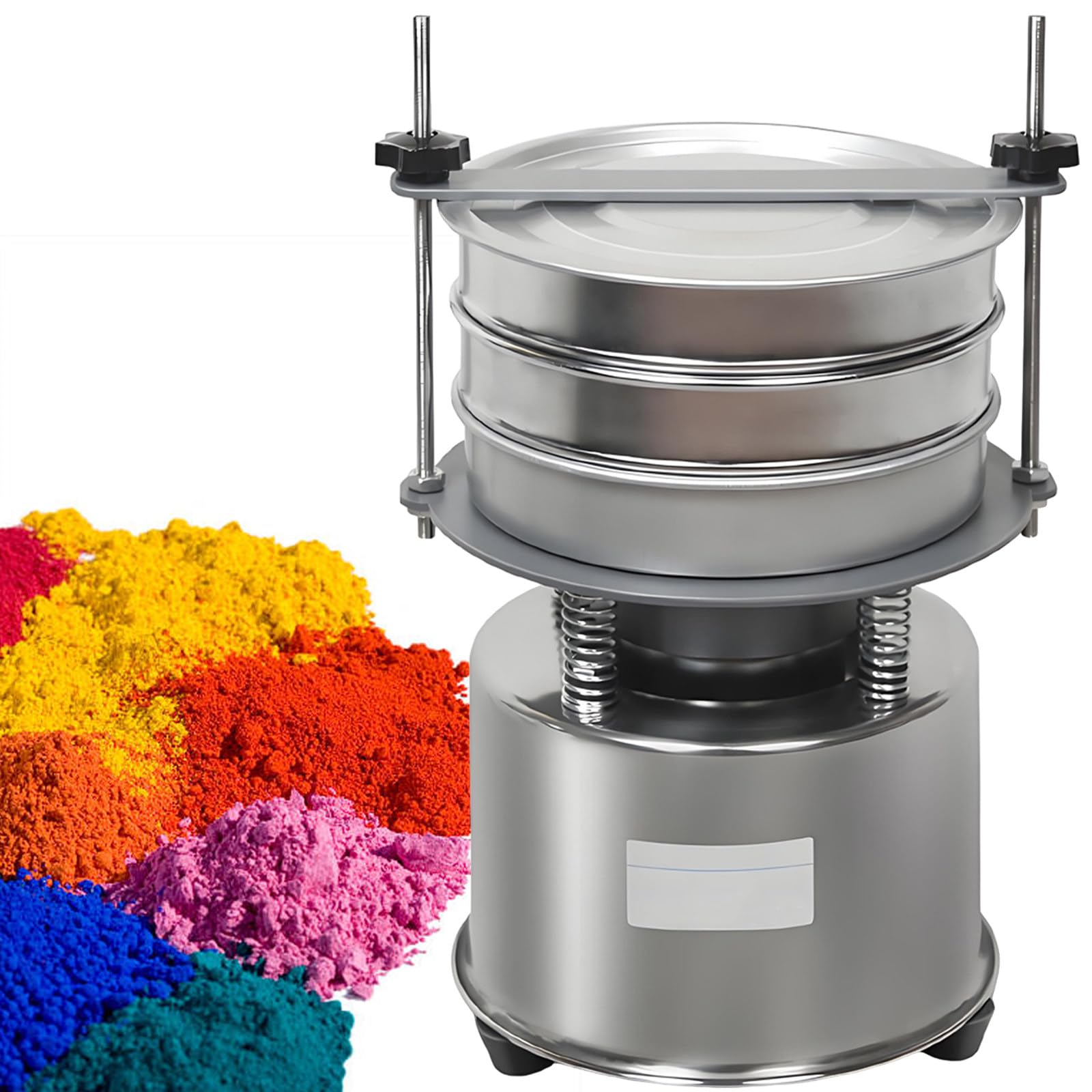 Criba vibratoria eléctrica, malla 180-200, tamiz vibratorio automático comercial, adecuado para materiales como pintura y gránulos de plástico. (200 mesh)