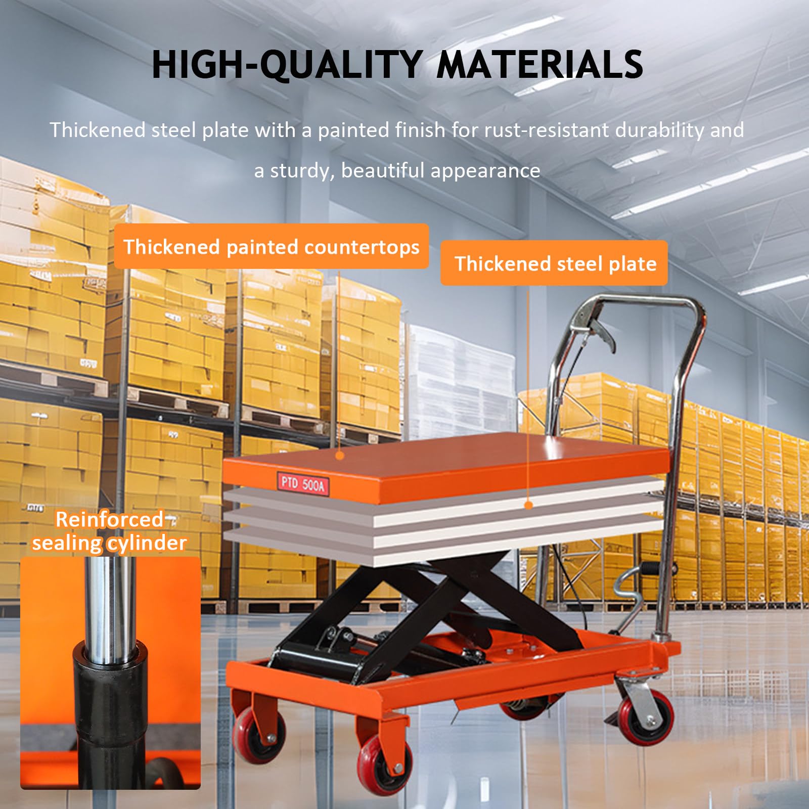 Carrello Sollevatore con Piattaforma a Pantografo| Altezza di Sollevamento 126cm/110cm, Portata 150 kg, Dimensione tavola 700x450mm, Transpallet a Forbice per Officina/Magazzino Electric