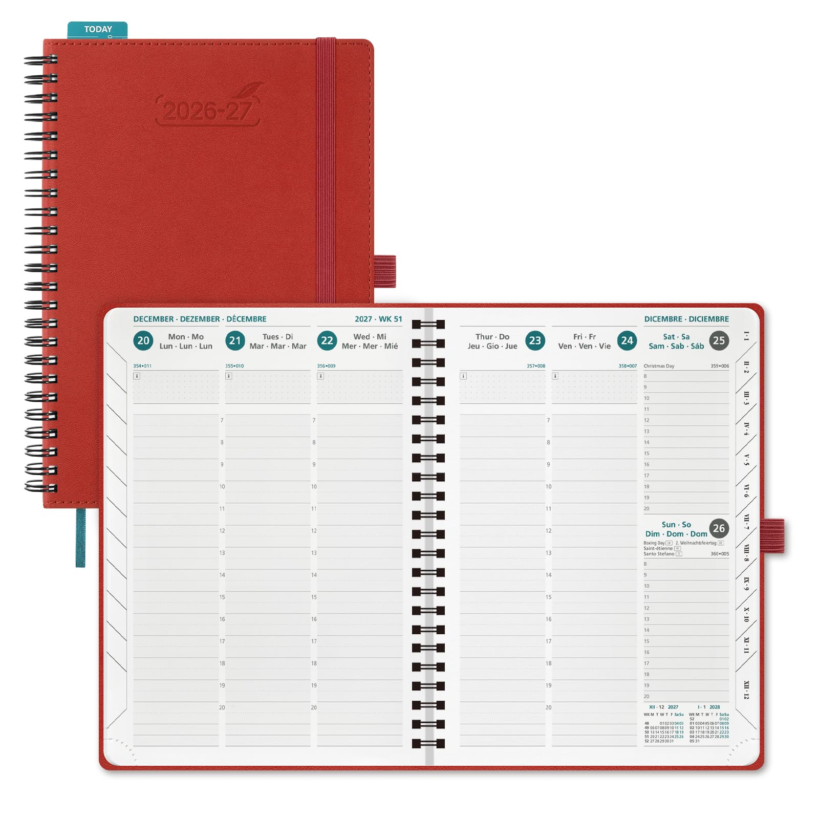 BEZEND Kalender 2026 Buchkaledner mit PU-Leder Softcover