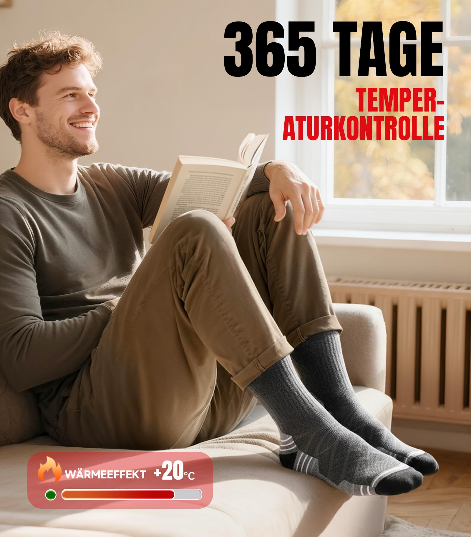 PULIOU Calze di Lana Merino Uomo Donna - 3 Paia Calze Termiche Invernali Super Morbide, Ideali per Sci, Neve e Regalo Elegante