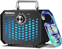 Powerscale Gerador de ozono 60.000 mg/h, compacto, evacuação de segurança de 10 segundos, controlo eletrónico de precisão, eliminador de odores O3 para casa, carro, odor a animais de estimação e porão