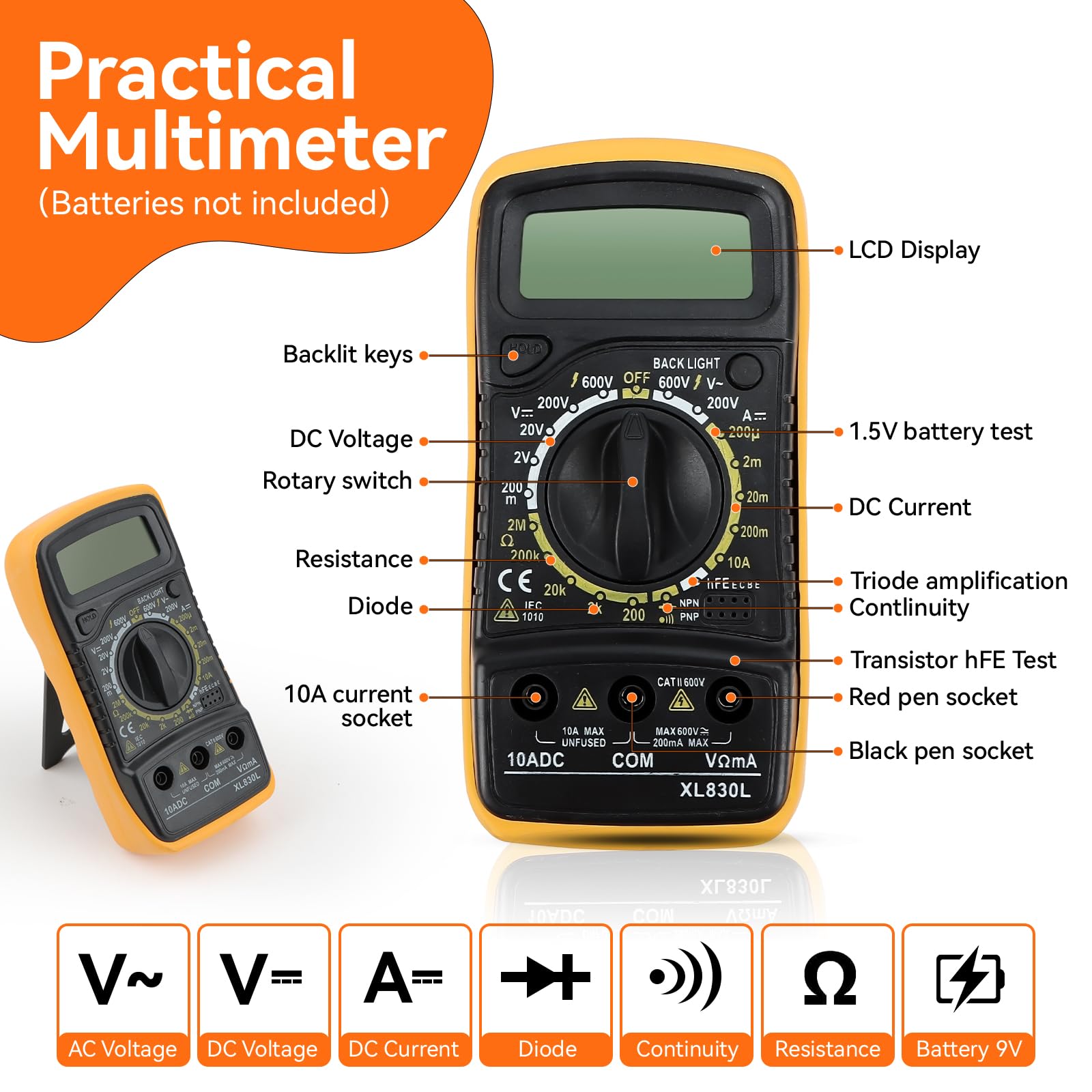 Betrouwbare Soldeerbout Handskit 90 W Digitale Soldeerbout kit Elektrische Soldeerbout met Multimeter Set 5 stks Soldeertips Lassen Gereedschap Soldeerapparatuur (Kleur: 80 w Iron