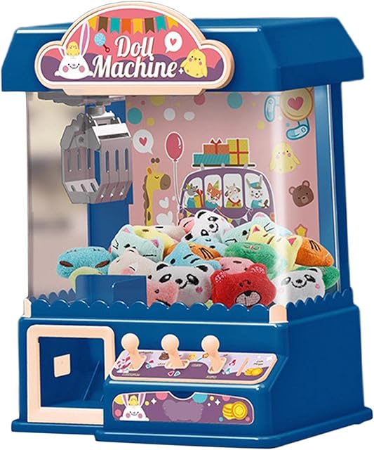Candy Grabber Manual DIY Doll Claw Machine Toy Vending Machine Toy Doll Machine Claw Machine for Game Birthday Festival Gift Indoor , Blue