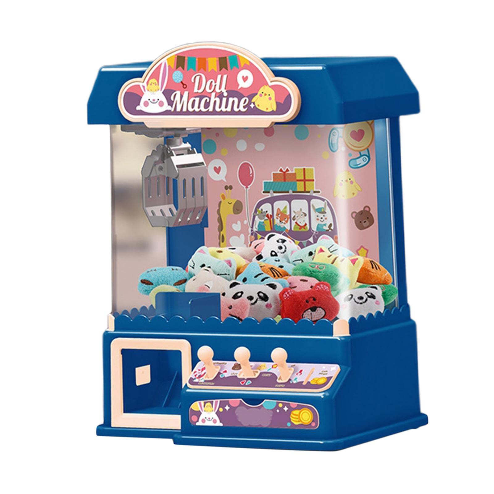 MagiDeal Candy Grabber Manual DIY Doll Claw Machine Toy Vending Machine Toy Doll Machine Claw Machine for Game Birthday Festival Gift Indoor , Blue