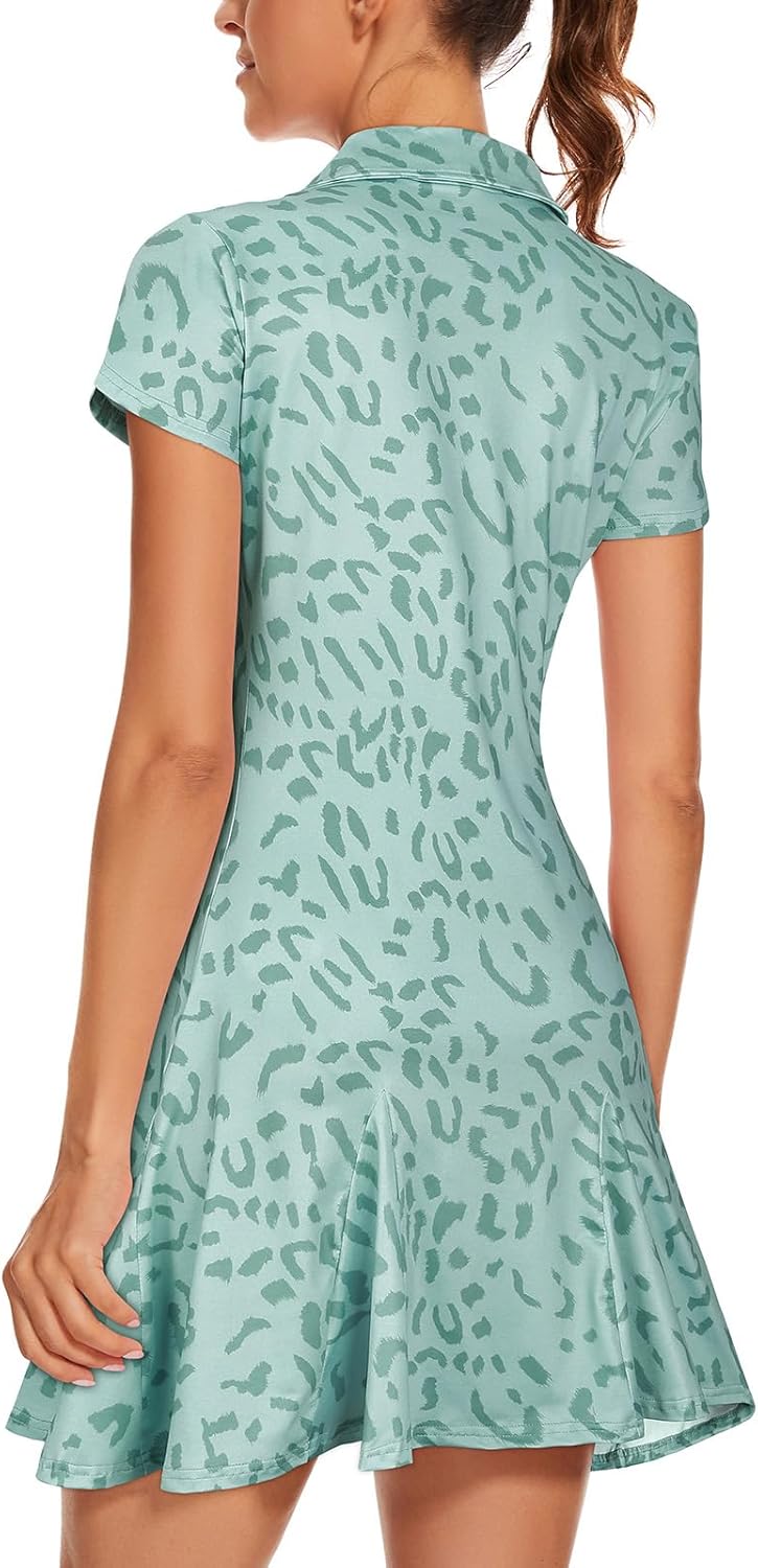 LURANEE Athletic Dress for Women Petal Short Sleeve Tennis Dresses with Shorts and Pockets Flowy Golf Outfits - Image 3